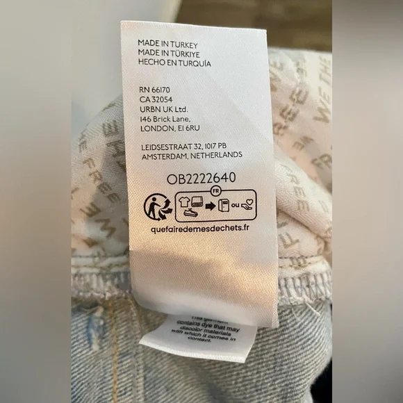 We The Free Jeans Flared Size 26 Flare Boho Free People Raw Hem Denim Blue - Picture 12 of 13